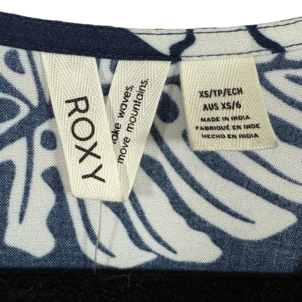 NWT Roxy Tropical Floral Ocean Echo Maxi Button Down Shirt Dress Navy Size XL‎ - Picture 3 of 15
